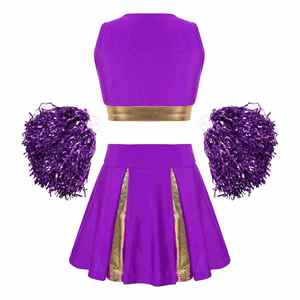 Ensembles d'uniformes de cheerleading pour femmes de haute qualité, fabriqués en usine, imprimés par transfert thermique, respirants, 100% coton - Product Image 3