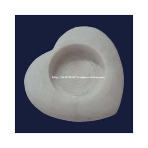 Bougeoir en marbre rond blanc pur fabriqué à la main sculpture sur pierre faite à la main de luxe pour les cadeaux de Diwali pot de bougie de luxe élégant - Product Image 5