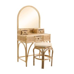 Coiffeuse en rotin de haute qualité pour enfants, mobilier de chambre d'enfant, belle table de maquillage tressée, prix usine - Product Image 1