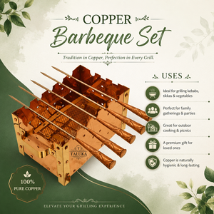 Brochetas de Paneer Hechas a Mano con Juego de Parrilla de Cobre para Barbacoa, Cocina Tradicional para Fiestas en Casa, Jardín y Campamento - Product Image 3