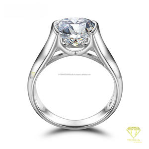 Premium VVS Moissanite Diamond <b>Ring</b> Round Cut <b>Solitaire</b> Center Stone 925 Sterling <b>Silver</b> Classic Luxury Jewelry For Men - Product Image 4