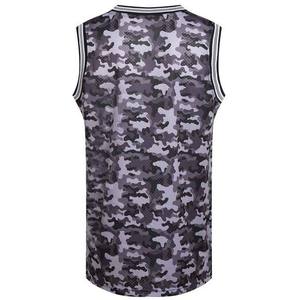 Camiseta de baloncesto sin mangas para hombre, estampado de camuflaje, camiseta sin mangas de malla transpirable, corte regular, ropa para todas las estaciones - Product Image 2
