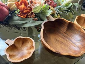 Bol en bois d'acacia/mangue de style Wabi-Sabi, forme irrégulière, centre de table décoratif, plateau artistique en bois écologique - Product Image 2