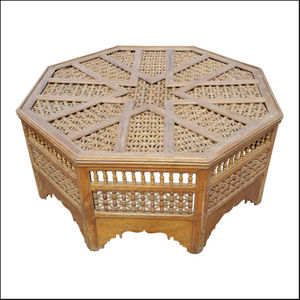 Mesa de Centro de Diseño Rústico Vintage de Primera Calidad con Superficie Plateada Pulida y Base de Madera Única con Patas de Madera al Precio Más Bajo - Product Image 5