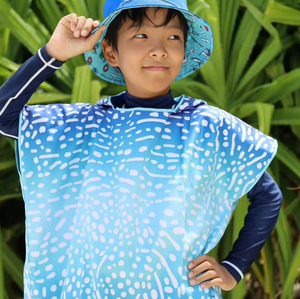 Vente en gros de ponchos en tissu imprimé requin baleine personnalisés pour enfants - Product Image 1
