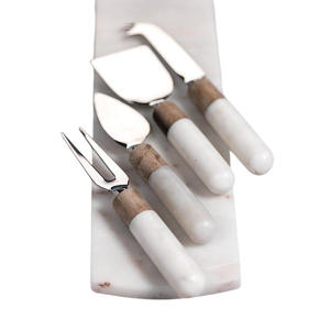 Juego de Cuchillos para Queso de Madera de Olivo Italiana Hechos a Mano de Primera Calidad, Herramientas para Tabla de Charcutería de Acero Inoxidable, Cortador y Servidor de Queso - Product Image 6