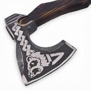 ขวานโทมาฮอว์กเหล็กกล้าคาร์บอนสูงทำมือ ด้ามไม้โรสวูด ปลอกหนัง น้ำหนัก 1.5 กก. อเนกประสงค์ สำหรับตั้งแคมป์และกิจกรรมกลางแจ้ง 3 - Product Image 3