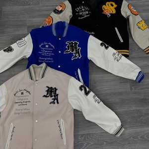 Manufacturer Custom Varsity <b>Jacket</b> Men <b>Black</b> Letterman Baseball Bomber <b>Jacket</b> Wholesale Custom Logo Plus Size Mens <b>Jacket</b> - Product Image 1