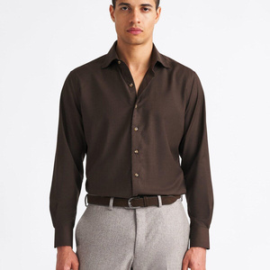Camisa de Vestir Premium para Hombre, Verano, Franela, Tejido de Punto, Sólida, Ligera, Mezcla de Poliéster/Algodón, OEM, Moderna, Casual, Elegante, ZABEX - Product Image 1