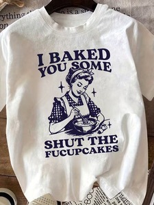 T-shirt d'été décontracté unisexe à col rond et manches courtes, tricoté sur mesure, imprimé graphique vintage, éco-responsable, avec logo personnalisé - Product Image 2