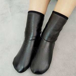 Faux Leather Finish <b>Socks</b> Soft <b>Breathable</b> Inner Stretch Comfortable Casual <b>Socks</b> for Men Women Durable Fit - Product Image 3