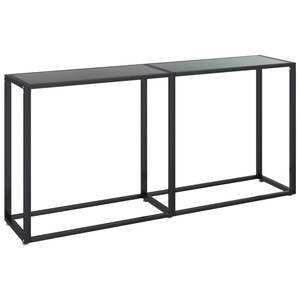 Table console simple en verre trempé noir 63,0x13,8x29,7 pouces - Product Image 2