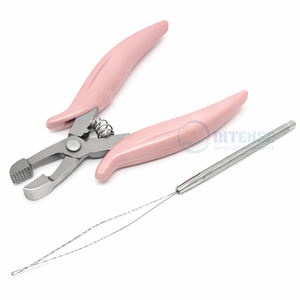 Alicates de 6 pulgadas de acero inoxidable para eliminación de enlaces, con ranuras horizontales, mango rosa, tipo aguja de ganchillo, para extensiones de cabello, los más vendidos - Product Image 5