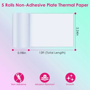 5 Rolls <b>White</b> Mini Thermal Photo Paper Regular <b>Printer</b> Plate Compatible with Wireless Mini <b>Printers</b> - Product Image 2