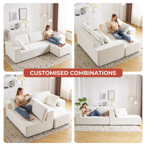COMPRESSION <b>SOFA</b> Living Room Modern Linen Fabric Sectional <b>Sofa</b> OEM brand name High Density Sponge Metal - Product Image 5