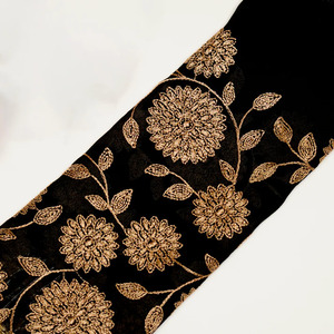 Tela de encaje floral de malla de georgette de calidad exportación con bordado maltado premium para vestidos de novia y prendas de ocasión. - Product Image 1