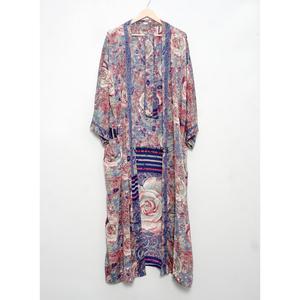 Bata Larga de Seda 100% Estampada para Mujer con Manga Tres Cuartos, Transpirable, para Otoño/Invierno, Estilo Sexy para Resort o Playa - Product Image 6