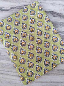 Olive Buti Hand Block Print Cotton Fabric Small Floral Indian Dress <b>Material</b> <b>Sewing</b> Fabric Wholesale - Product Image 1