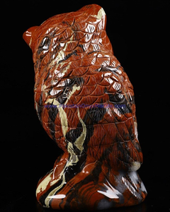 Estatua de águila de jaspe rojo natural tallada a mano, figura de pájaro de cristal para decoración del hogar, oficina y colección - Product Image 3