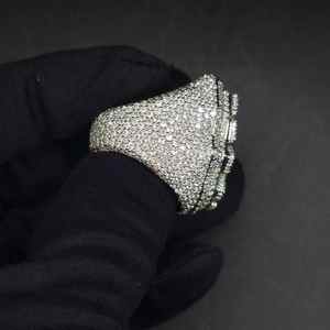 Anillo de Cabeza de Pantera con Incrustaciones de Diamantes de Imitación, Estilo Moderno y Lujoso, Oro Rosa, Moissanita, Anillo Hip Hop para Hombre, Certificado GIA - Product Image 2