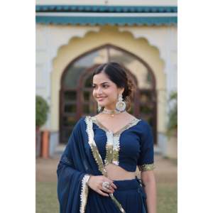 Diseñador Azul Marino Mujer Lehenga Choli Set - Product Image 2