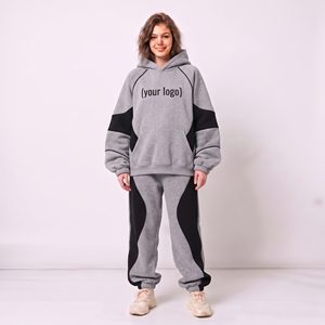 Conjunto Deportivo Personalizado, 35% Poliéster, 65% Algodón, Estilo Holgado, 2 Piezas, Sudadera con Forro Polar, Bordado de Moda, Invierno - Product Image 5