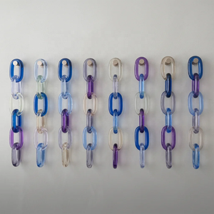 Artizon Studio <b>Resin</b> Handmade Chain Link Wall Sculpture Artistic Home Decoration Fashion Theme Irregular Shape Colorful Gradient - Product Image 1