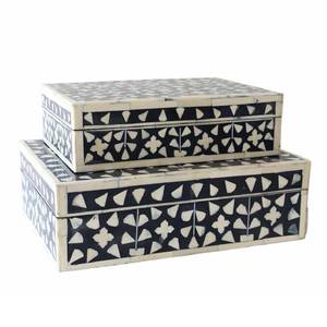 Nouvelle Arrivée Boîte à Bijoux en Os à Motif Géométrique, Boîte de Rangement Décorative en Os, Organisateur de Bijoux en Os à Prix de Gros - Product Image 1