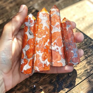 หินแจสเปอร์ธรรมชาติทรงหอคอย หินบำบัดขัดเงาสำหรับตกแต่งบ้าน ทำสมาธิ ขายส่ง - Product Image 1