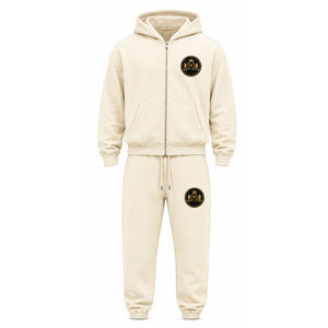 Ensemble de survêtement à capuche Peach 100% coton avec fermeture éclair intégrale, poche avant et patch brodé appliqué 480 g/m² - Product Image 4