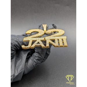 Lab Grown Diamond <b>Custom</b> Number Pendant " 22 " Number <b>Necklace</b> Jani <b>Name</b> Pendant <b>Custom</b> <b>Name</b> <b>Necklace</b> Iced Out Pendant - Product Image 5