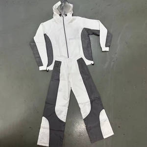 High Quality Oem Custom <b>Patchwork</b> Nylon Zip up <b>Jackets</b> and Nylon Track Pants Jogging Suit Sweat Suit Windbreaker Tracksuit - Product Image 2