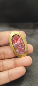 AAAAA Cabochon rainuré en laiton, Agate Crazy Lace étonnante, Pierre précieuse en vrac pour la lithothérapie et la fabrication de bijoux, pour sertissage clos - Product Image 4