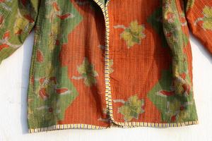 Kantha Algodón Multicolor Patchwork Abrigo Baño Abrigo Algodón Kantha Abrigo Mujer Chaqueta - Product Image 3