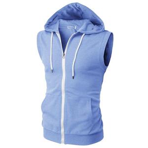 Chaleco con Capucha Premium sin Mangas con Cremallera, Logotipo Personalizado, Forro Polar de Algodón, Bolsillo Canguro, Fabricante OEM ODM - Product Image 6