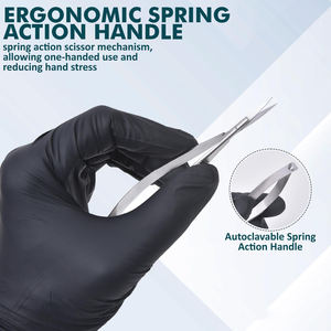 Ciseaux micro-lames droits faits à la main en acier inoxydable de qualité supérieure pour la coupe des sourcils, des cils, des appliques et la couture - Product Image 4