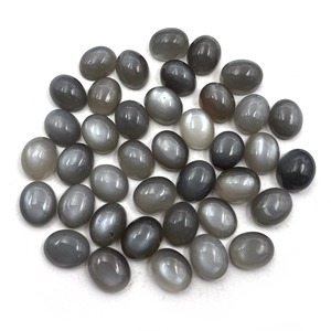 Piedra preciosa ovalada de piedra lunar gris natural de 8*10 mm con certificado IGI, efecto ojo de gato, piedra suelta para joyería hecha a mano. - Product Image 1