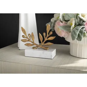 Figurine de licorne en aluminium plaqué or faite à la main, sculpture de luxe, œuvre d'art décorative fantastique, décoration d'angle moderne, polie, Zahid - Product Image 4