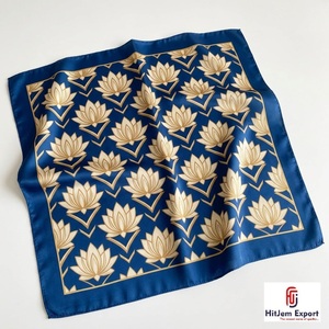Custom Printed Womens Silk Scarf Lightweight Square Headscarf Luxury Textile OEM ODM Manufacturer Corsica Custom Fabric Products - Product Image 5