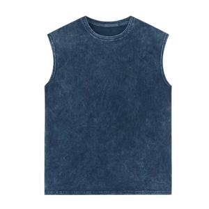 Camiseta sin mangas vintage con logo personalizado y efecto acid wash |   Proveedor y Fabricante de Ropa Deportiva Vintage Personalizada - Product Image 4