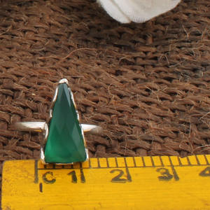 Anillo de Ónix Verde Natural, Plata de Ley 925, Corte Esmeralda, Anillo de Piedra Preciosa, Joyería de Piedra de Nacimiento de Mayo para Mujer, Regalo, Venta al por Mayor - Product Image 6