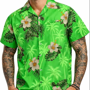 Camisas hawaianas con estampado de flores, ropa informal de manga corta, suministro al por mayor, OEM, nuevo diseño, de la India - Product Image 1