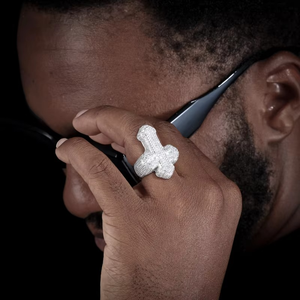 Bague de fiançailles de luxe unisexe en argent 18 carats avec diamant de laboratoire certifié IGI, personnalisable, style hip-hop bling, mode streetwear - Product Image 1