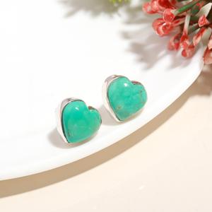 Boucles d'oreilles clous tendance en argent sterling plaqué, design clou, prix d'usine, bijoux en pierres naturelles turquoise d'Arizona, en promotion - Product Image 2
