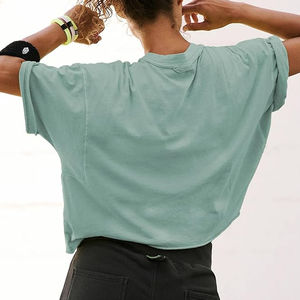 Camisetas de Mujer de Algodón 100%, Casuales, Transpirables, Ecológicas, con Logotipo y Letras Impresas Digitalmente, Tejidas, de Longitud Regular - Product Image 3