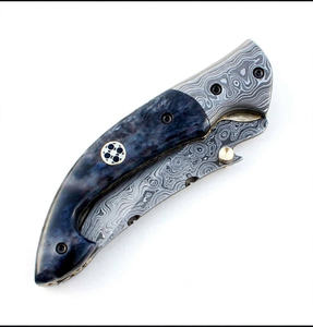 Compact Folding <b>Tool</b> Damascus Steel Folding Knife <b>Hand</b> Forged Pocket Knife Pattern Steel Blade Strong Handle Sharp Cutting Edge - Product Image 6