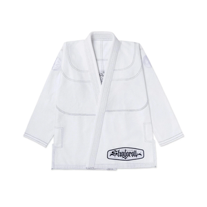 ชุดยิวยิตสู Tribal White BJJ ขายดี พร้อมโลโก้ด้านหน้า ผ้าคอตตอนเพิร์ลวีฟ 450 GSM แห้งเร็ว ทนทาน คุณภาพดีที่สุด - Product Image 1