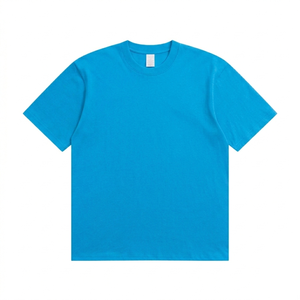 T-shirt noir uni surdimensionné personnalisé pour homme – T-shirts décontractés classiques d'été en coton épais délavé à manches courtes - Product Image 3