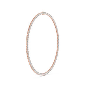 สร้อยคอทองคำ 14k สีเหลือง ประดับมรกตและเพชรเลี้ยงในห้องปฏิบัติการ สำหรับสุภาพสตรี สวมใส่ได้ในที่ทำงาน |   เพชรที่เพิ่งเพาะเลี้ยง - Product Image 3