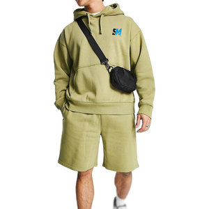 Ensemble de sweat-shirts en molleton français de haute qualité pour hommes, tissu doux au toucher, ensemble de vêtements de sport décontractés et tendance pour hommes - Product Image 1